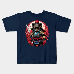 Japanese Samurai Bear Tattoo, Kawaii Ninja Bear Kids T-Shirt